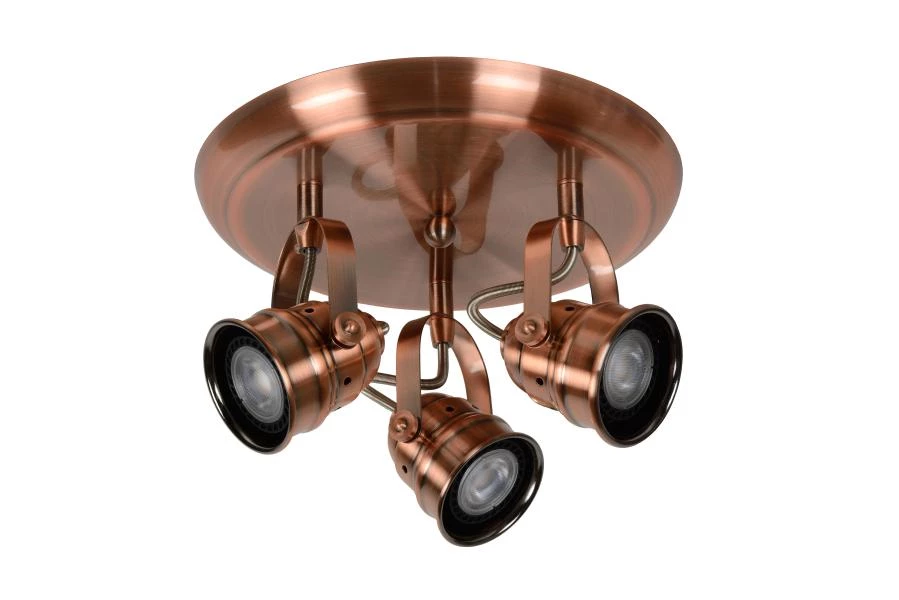 Lucide CIGAL - Foco de techo - LED - GU10 - 3x5W 2700K - Cobre - apagado